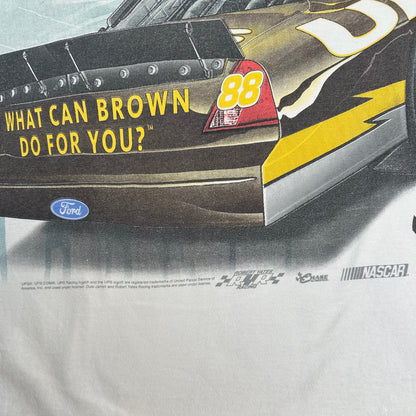 Vintage Dale Jarrett UPS AOP Racing Sports White T-shirt