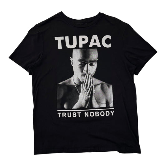 Tupac "Trust Nobody" Praying Hands Graphic Black T-shirt