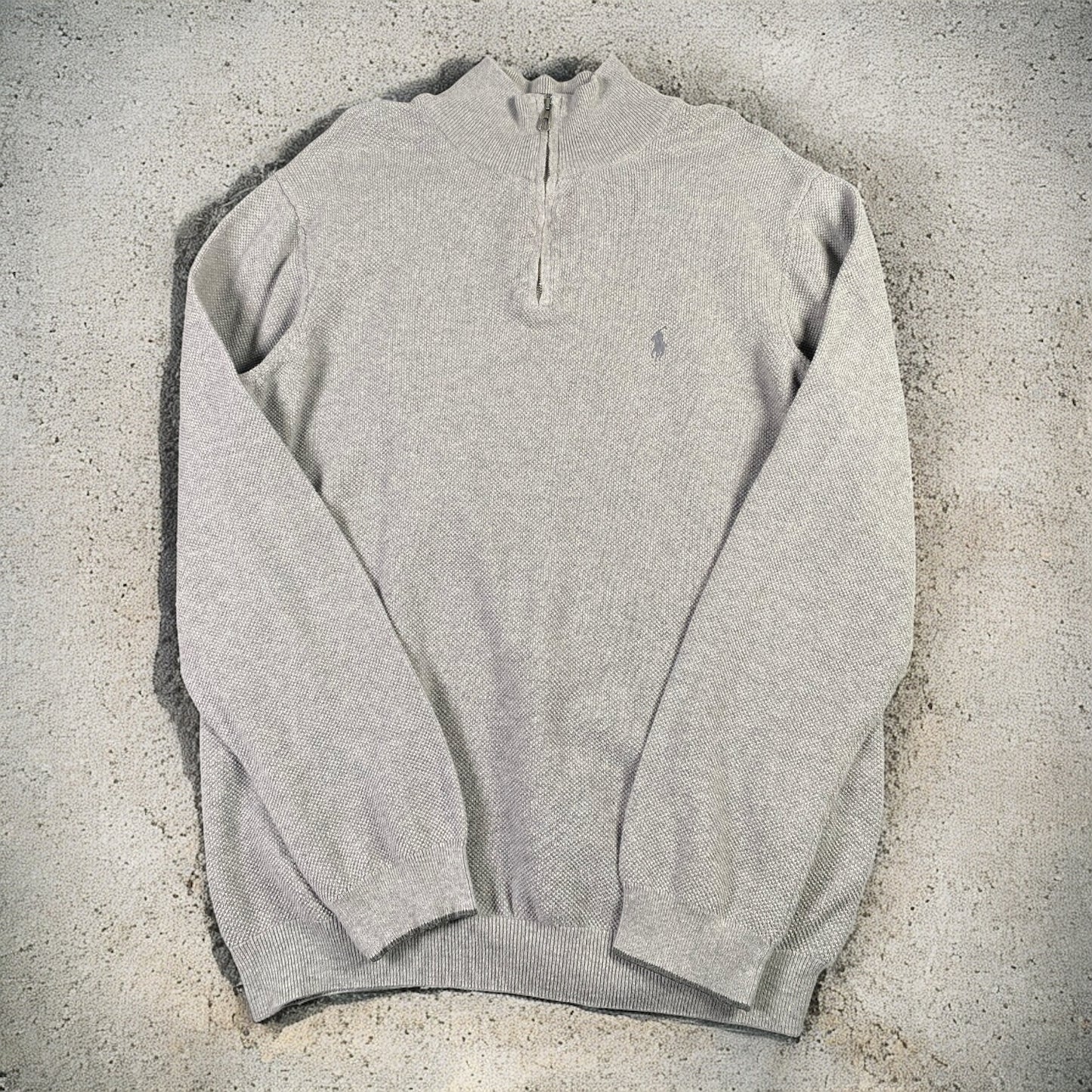 Polo Ralph Lauren Quarter-Zip Long Sleeve Grey Sweater