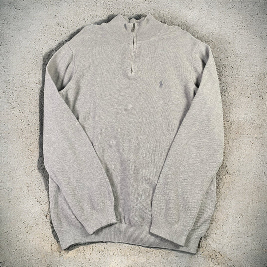 Polo Ralph Lauren Quarter-Zip Long Sleeve Grey Sweater