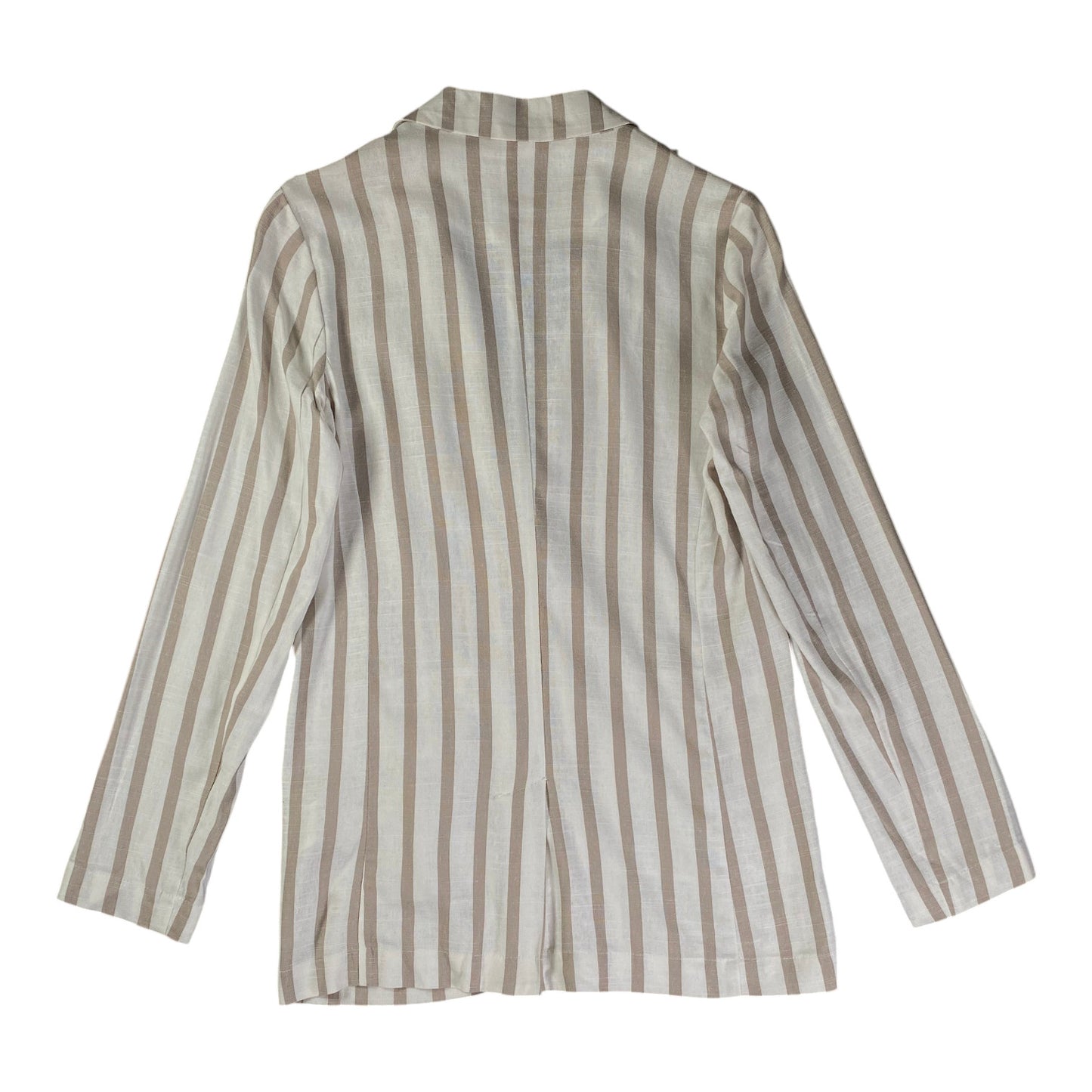 Sinsay Striped Linen-Blend Tan Blazer 47 70 tagged as XS