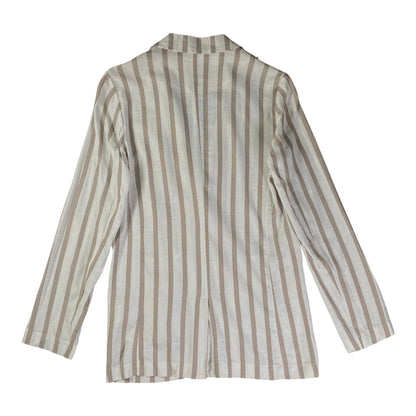 Sinsay Striped Linen-Blend Tan Blazer 47 70 tagged as XS