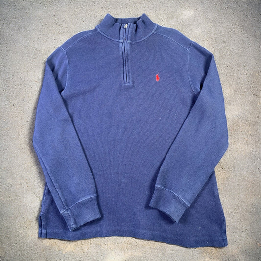 Polo Ralph Lauren Quarter-Zip Long Sleeve Navy Blue Sweater