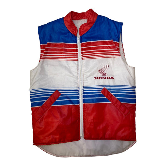 Vintage Honda Red Blue Multi Puffer Vest