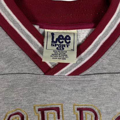 Digg It Thrift & Vintage Lee Sport NFL San Francisco 49ers sweatshirt tag showing XL size and material blend