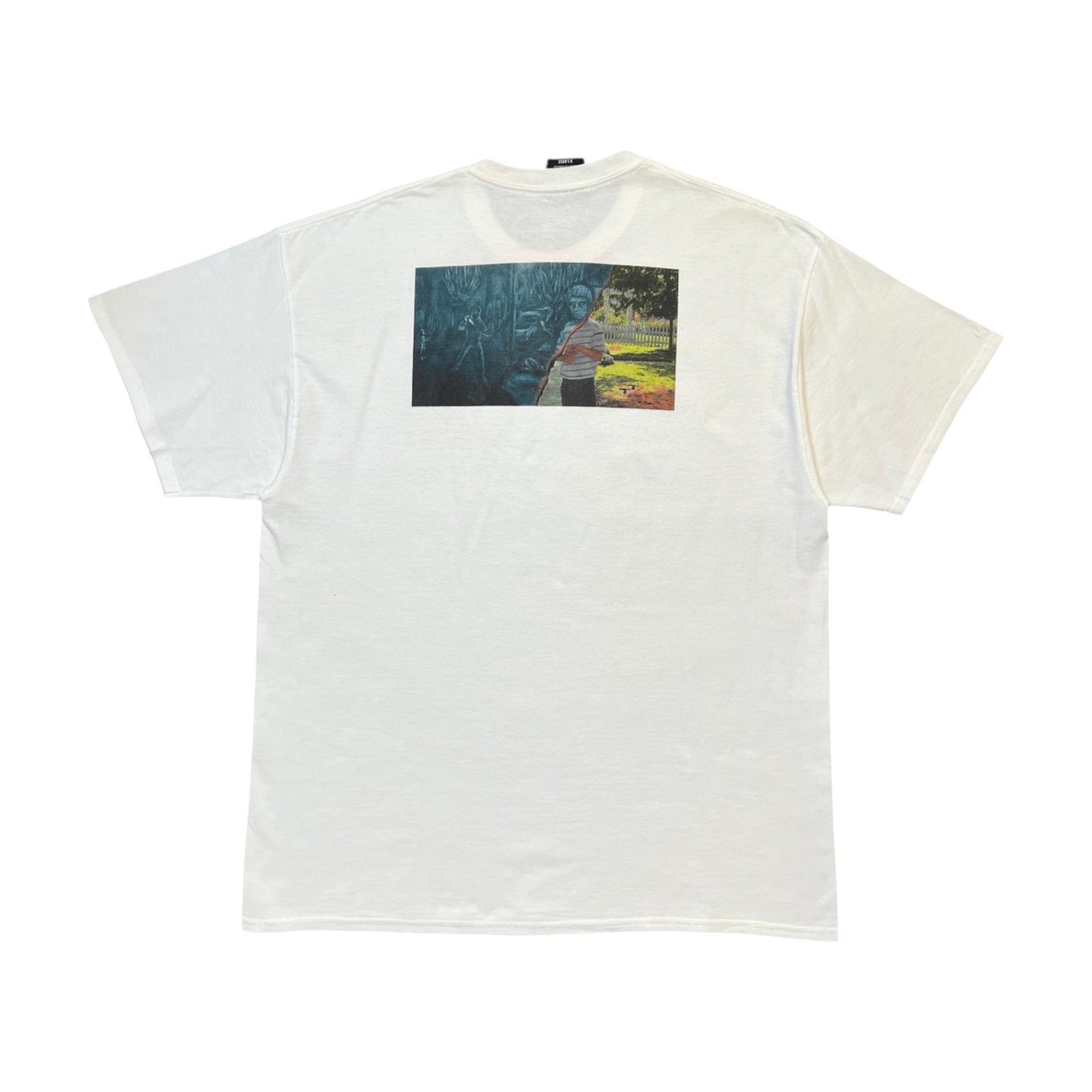 Hockey Ripped Photo Graphic White T-Shirt