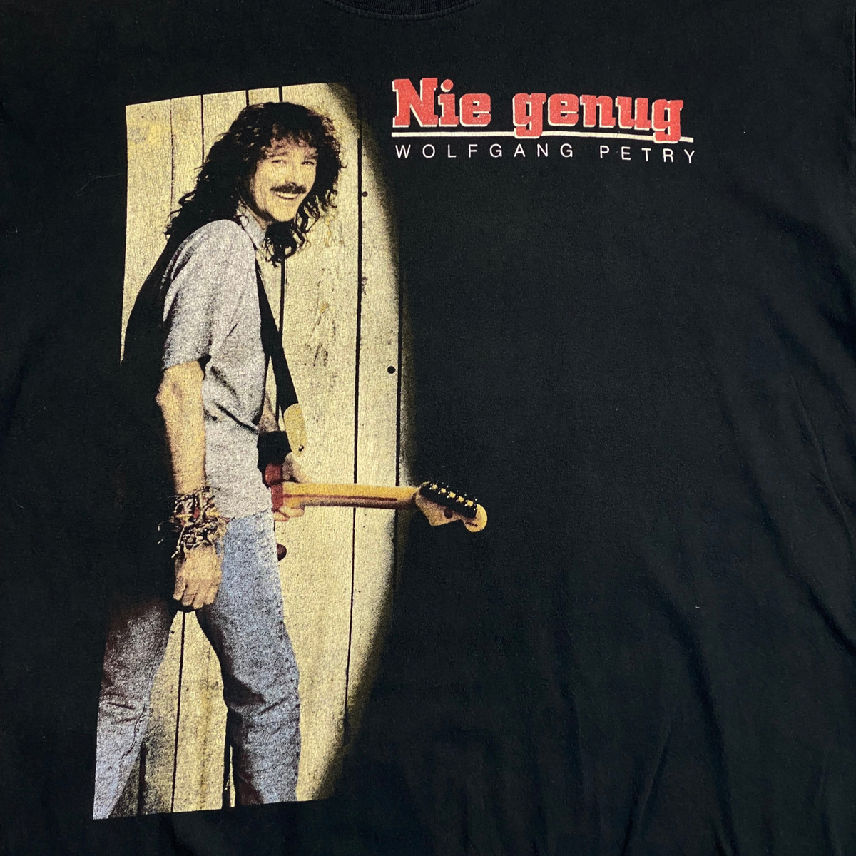 Digg It Thrift & Vintage black vintage band t-shirt featuring Wolfgang Petry Nie Genug graphic print