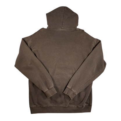 Back view of a Digg It Thrift & Vintage Stüssy Australia faded mocha brown hoodie with an oversized fit