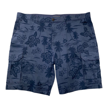 Tu Man Blue Floral Tropical Cargo Shorts