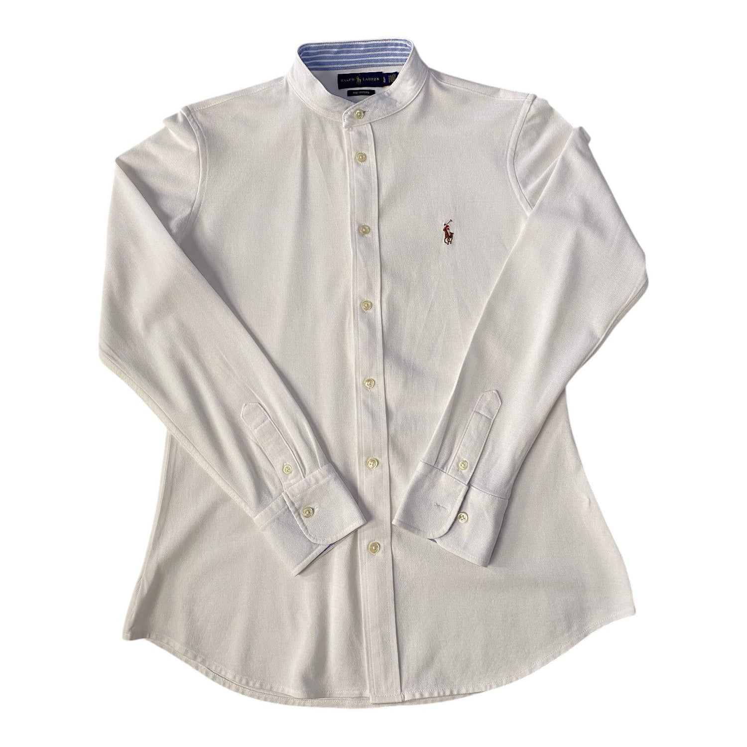 Ralph Lauren White knit Oxford Henley Shirt