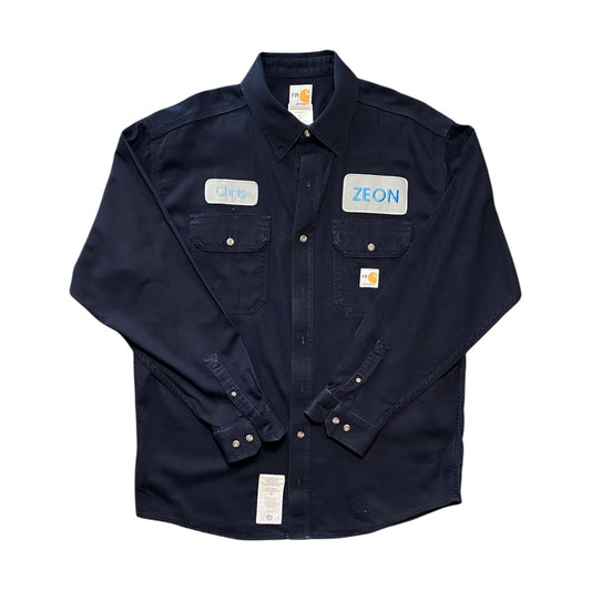 Carhartt Zeon Navy "Chris" Long Sleeve Button Up Shirt