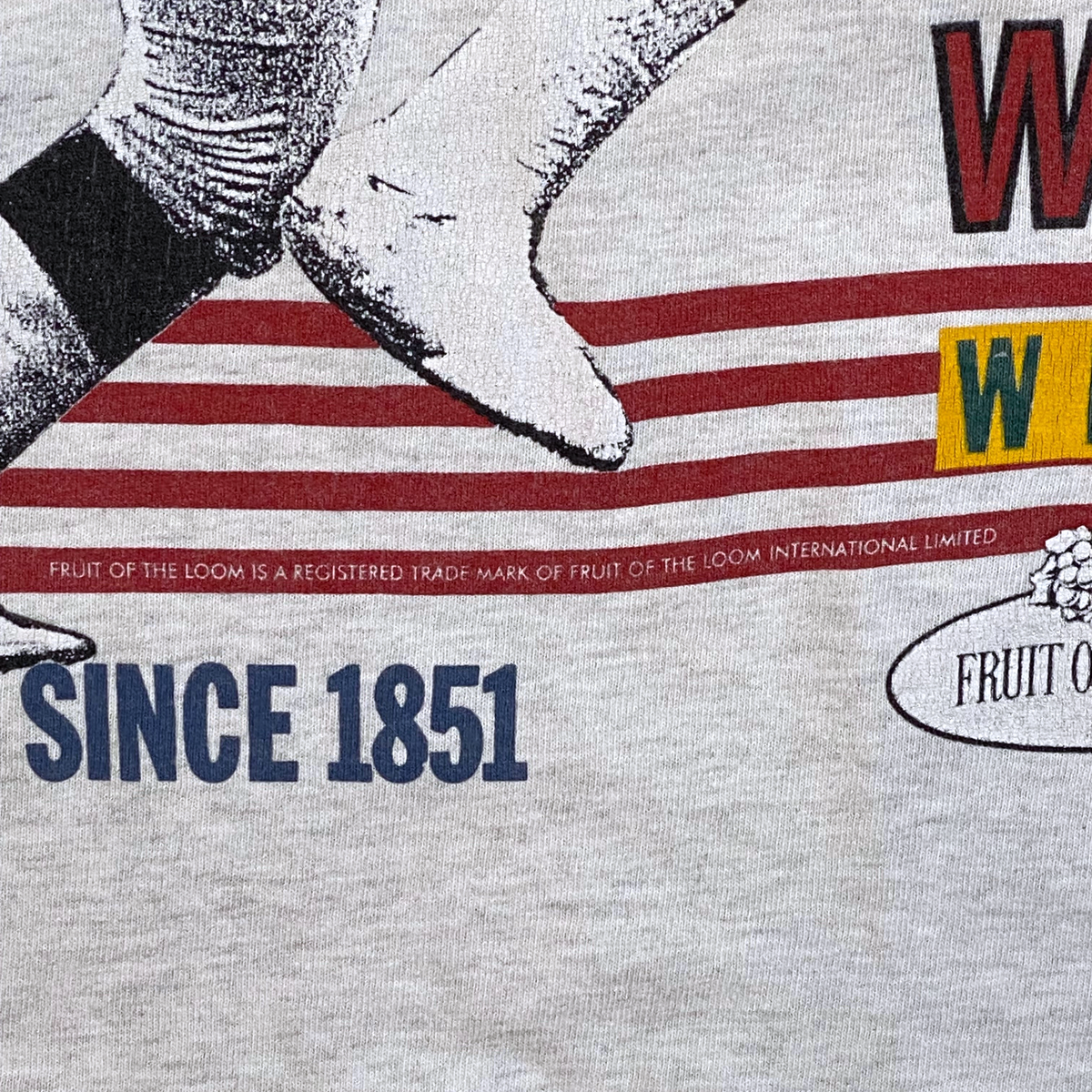 Digg It Thrift & Vintage Fruit of the Loom grey graphic t-shirt featuring Play to Win football print