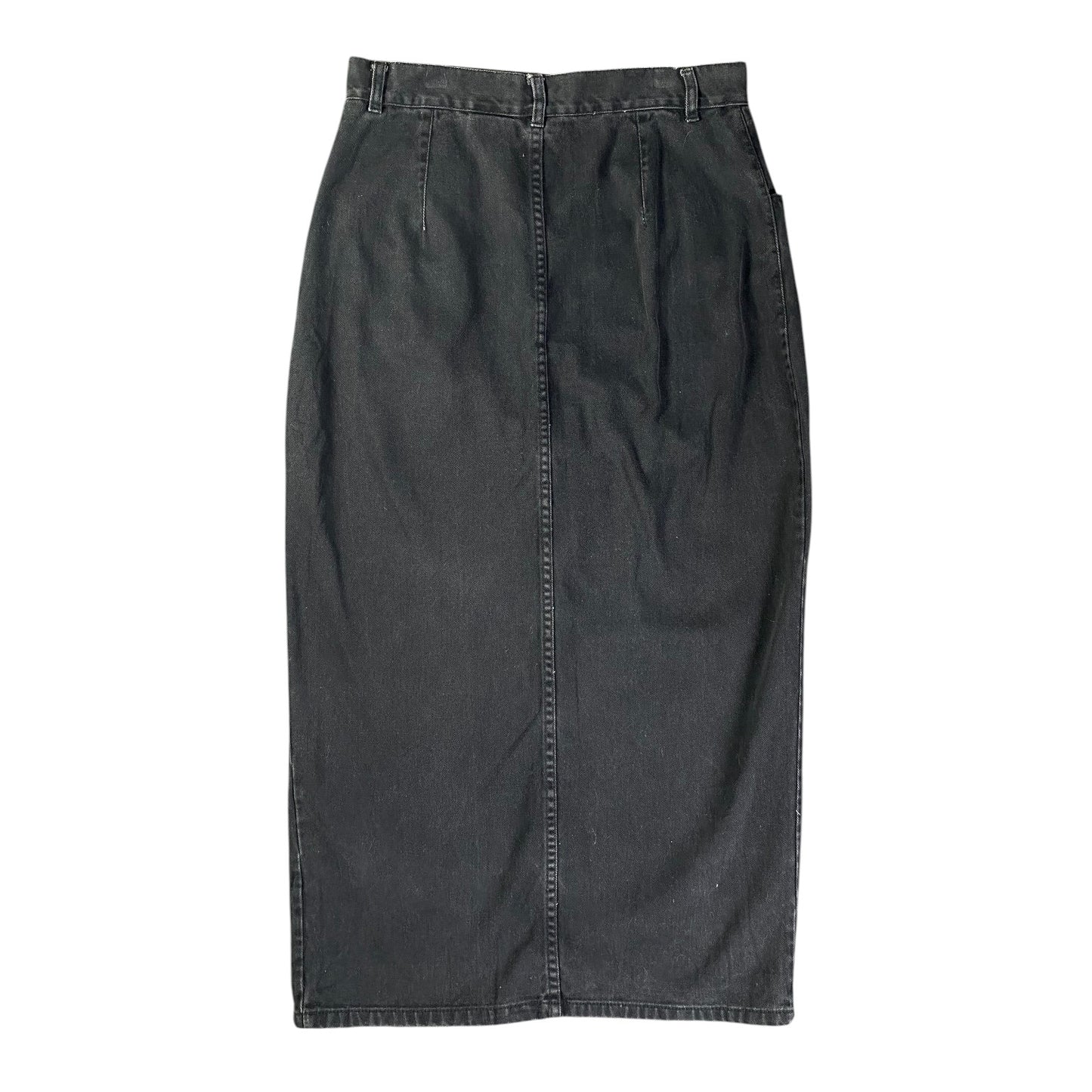 New Frontier High-Waisted Button Front A-Line Jean Skirt