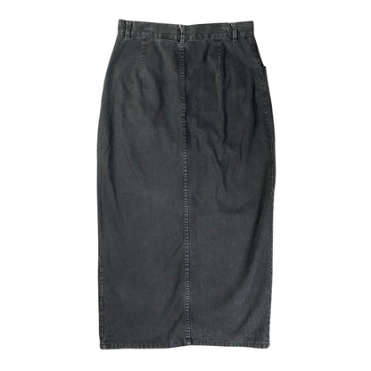New Frontier High-Waisted Button Front A-Line Jean Skirt