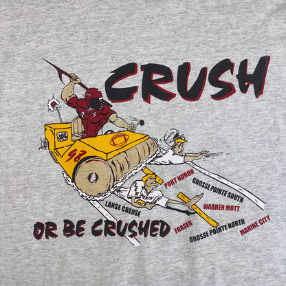 Digg It Thrift & Vintage grey Fruit of the Loom vintage graphic t-shirt with Crush or Be Crushed football print