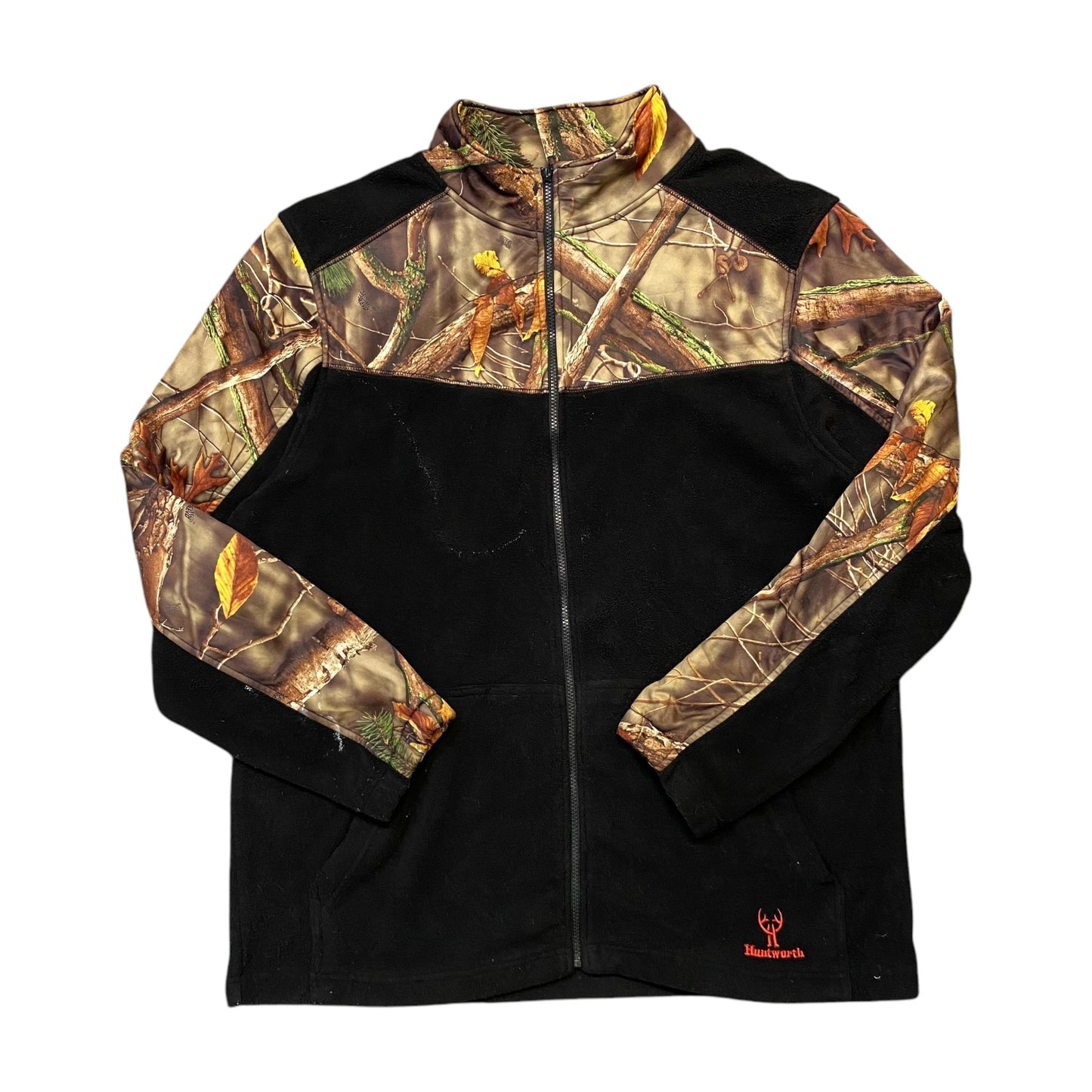 Huntworth Black Camo Zip Up Fleece