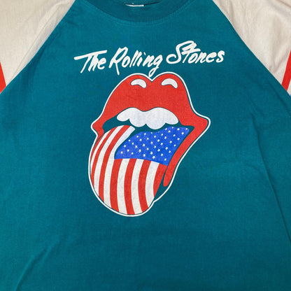 Vintage The Rolling Stones American Flag Tongue Raglan Tee