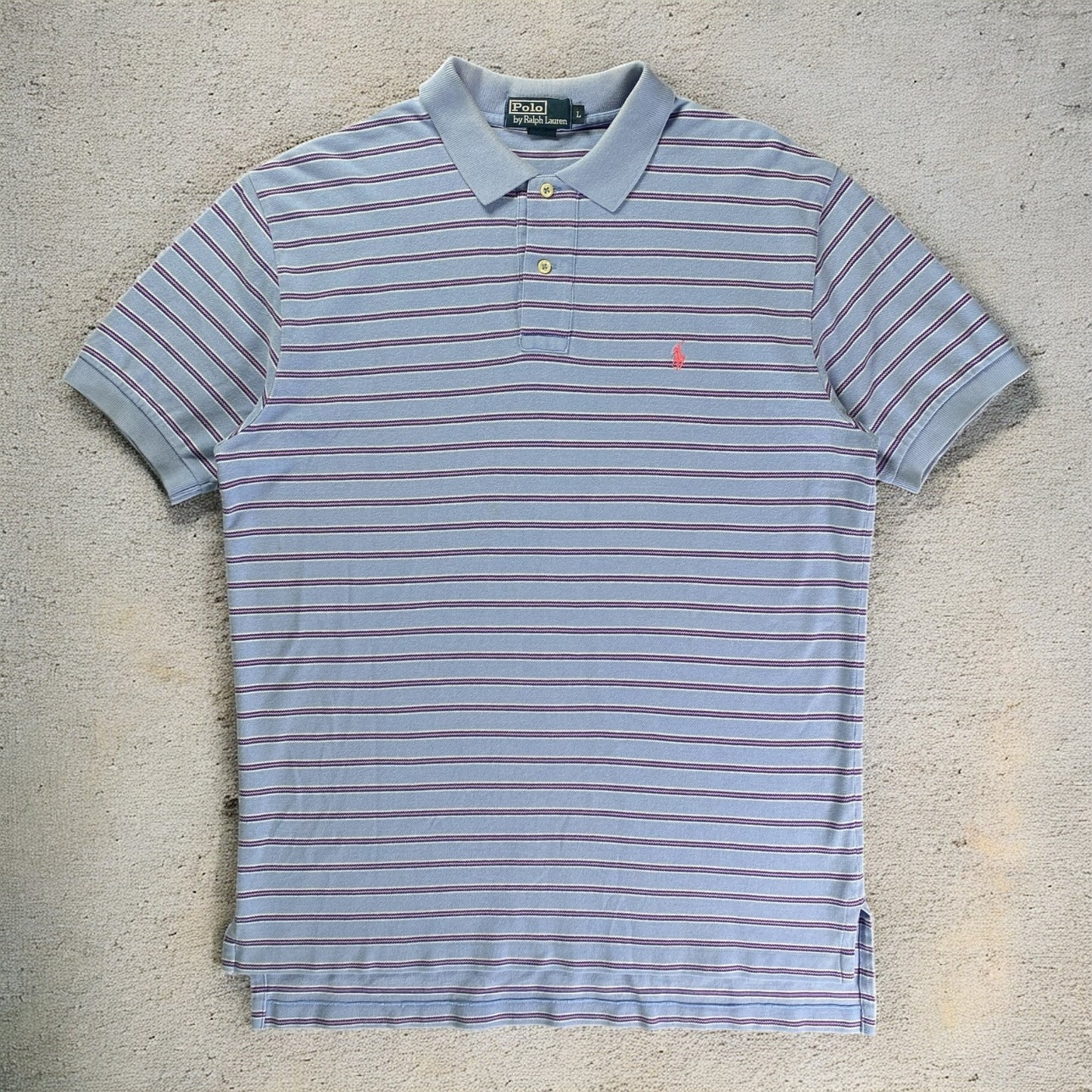 Polo Ralph Lauren Light Blue & Pink Stripe Polo T-shirt