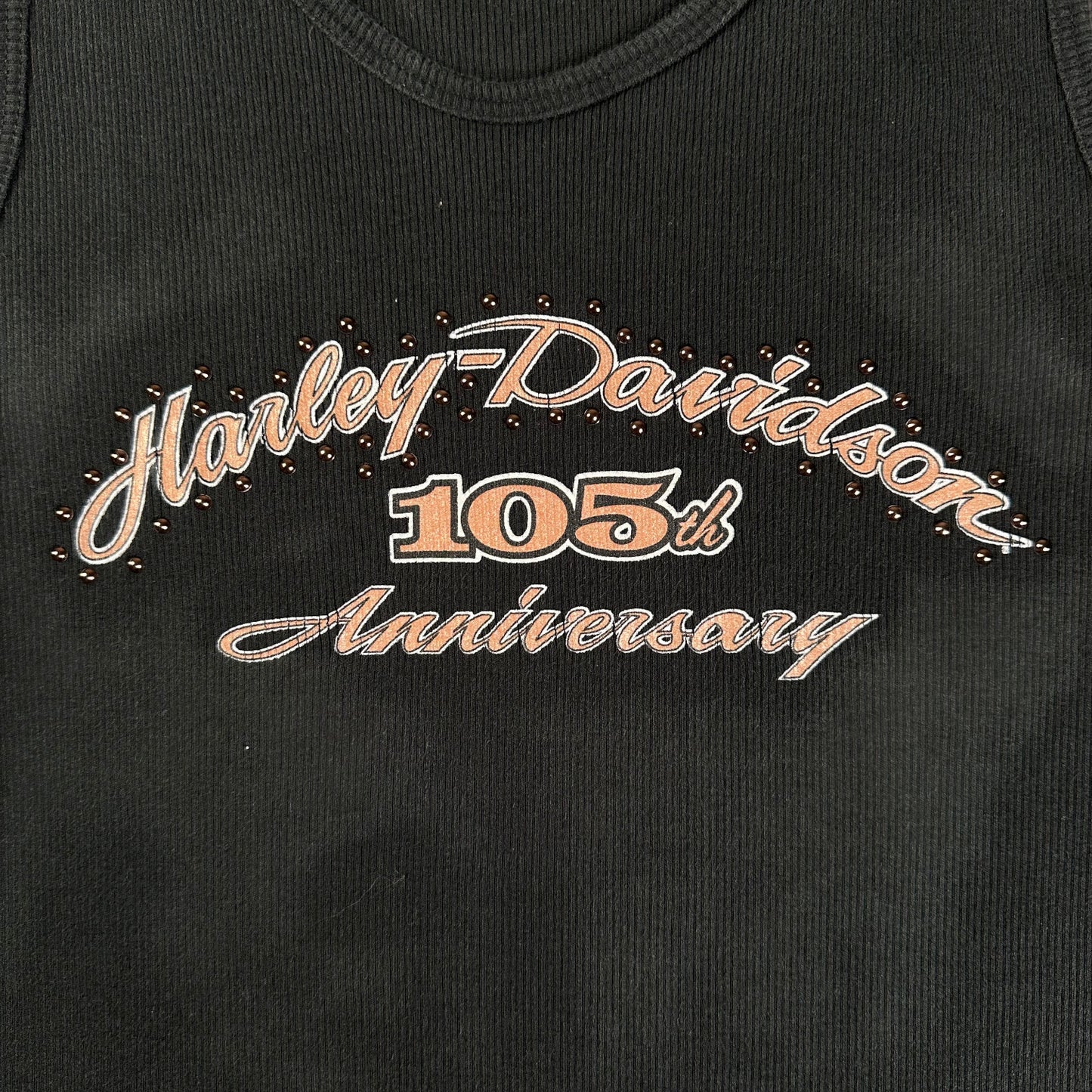 Harley-Davidson 105th Anniversary Rhinestone Black Wmns Tank Top T-shirt