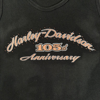 Harley-Davidson 105th Anniversary Rhinestone Black Wmns Tank Top T-shirt