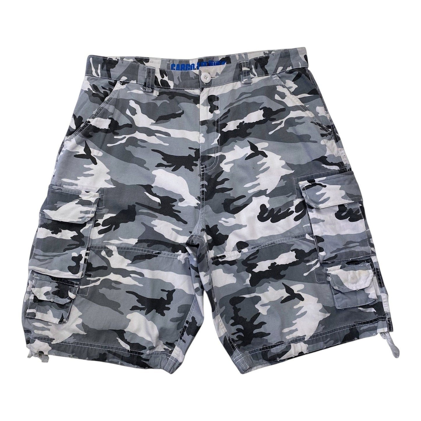 Grey and White Urban Camo Cargo Shorts