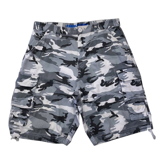 Grey and White Urban Camo Cargo Shorts