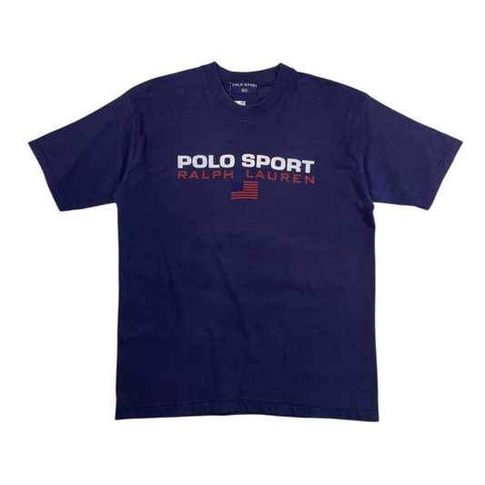 Digg It Thrift & Vintage navy blue Polo Sport Ralph Lauren graphic t-shirt with red and white logo print