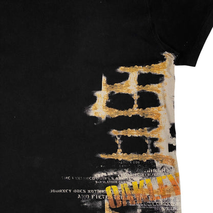 Y2K Oakley Cyber Grunge Asymmetric Side Print T-Shirt