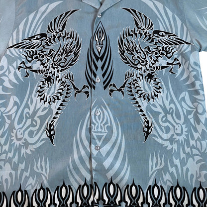 Y2K All Things Tribal Dragon Button-Up Shirt