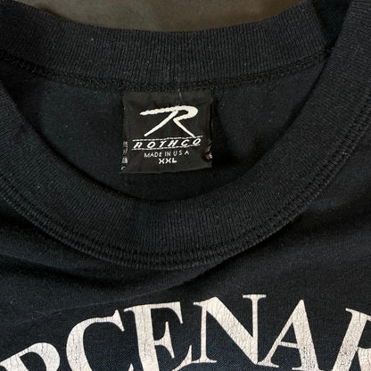 Vintage 1988 Mercenaries Never Die Skull Black T-shirt