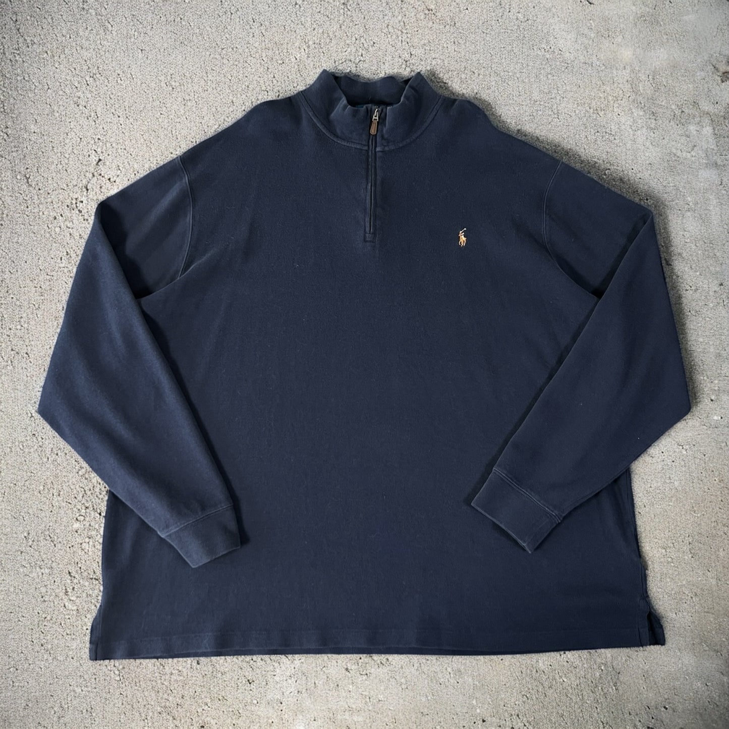 Polo Ralph Lauren Estate Rib Quarter-Zip Navy Blue Long Sleeve Sweater