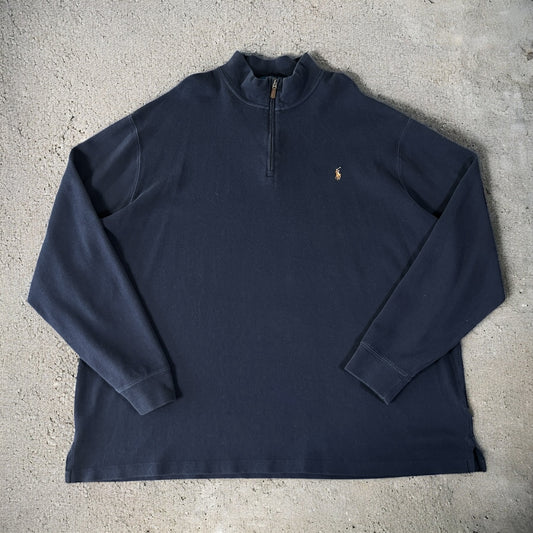 Polo Ralph Lauren Estate Rib Quarter-Zip Navy Blue Long Sleeve Sweater