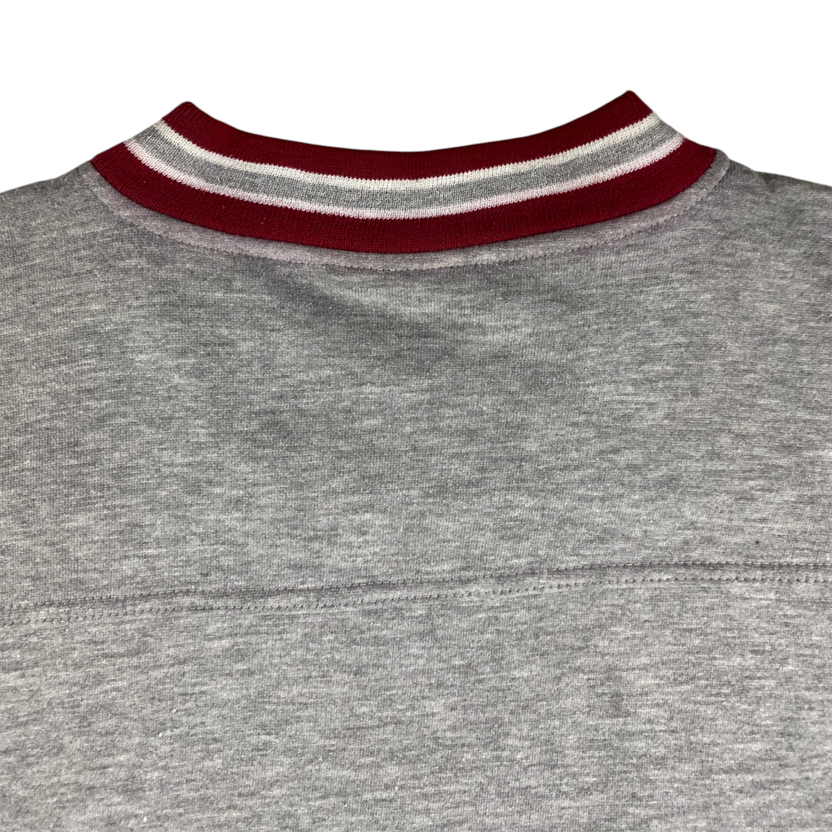 Digg It Thrift & Vintage grey Lee Sport NFL San Francisco 49ers sweatshirt with red and white striped V-neck collar