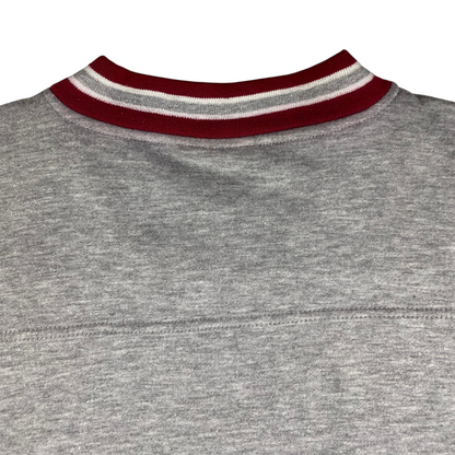 Digg It Thrift & Vintage grey Lee Sport NFL San Francisco 49ers sweatshirt with red and white striped V-neck collar