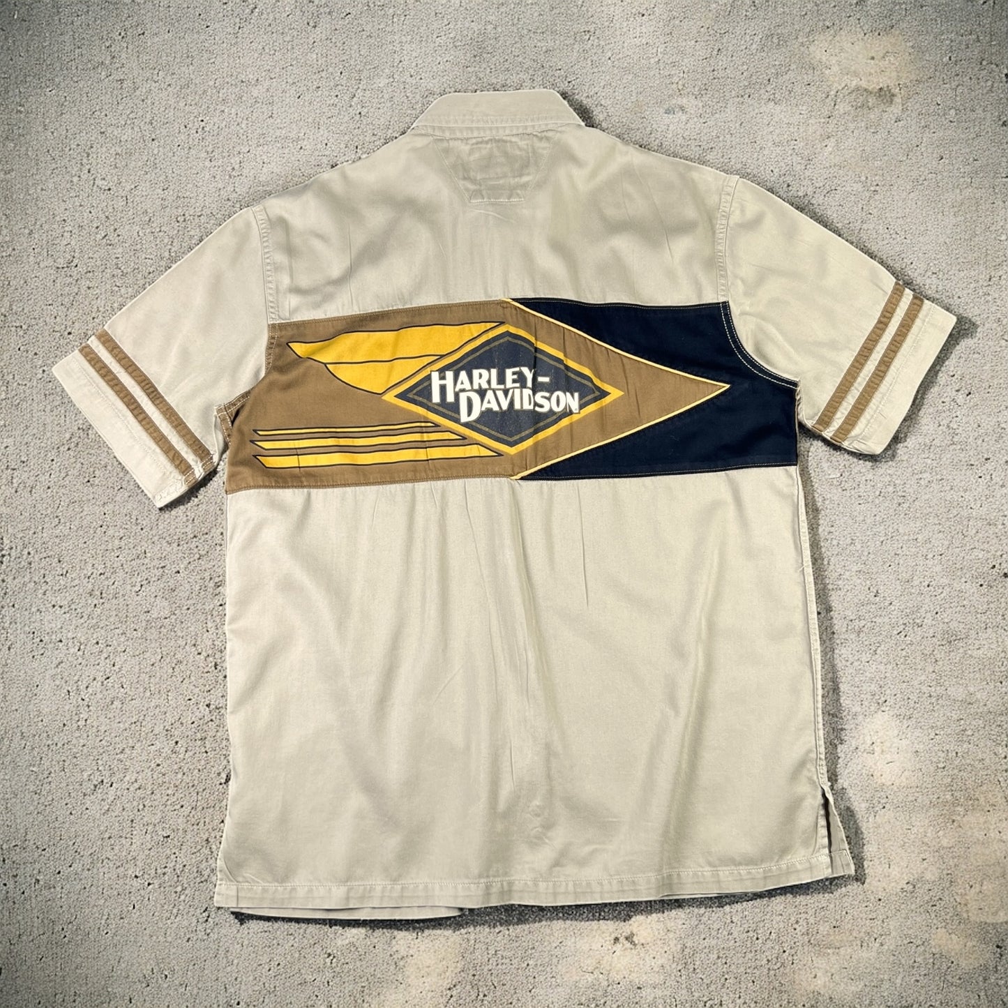 Harley Davidson beige and dark brown shirt
