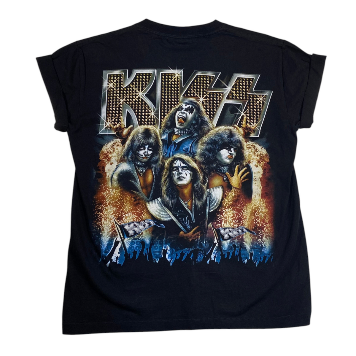 Digg It Thrift & Vintage Rock Chang vintage black KISS band graphic t-shirt with detailed rock star print