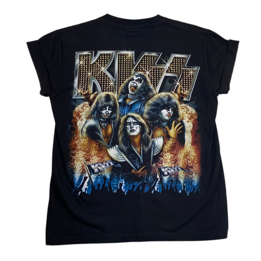 Digg It Thrift & Vintage Rock Chang vintage black KISS band graphic t-shirt with detailed rock star print