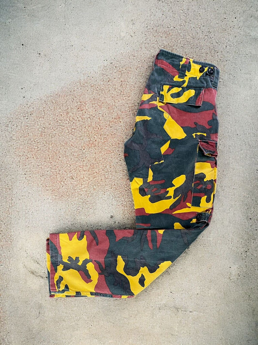 Rotar Pants Camouflage Pattern Yellow, Red, & Dark Grey/Black