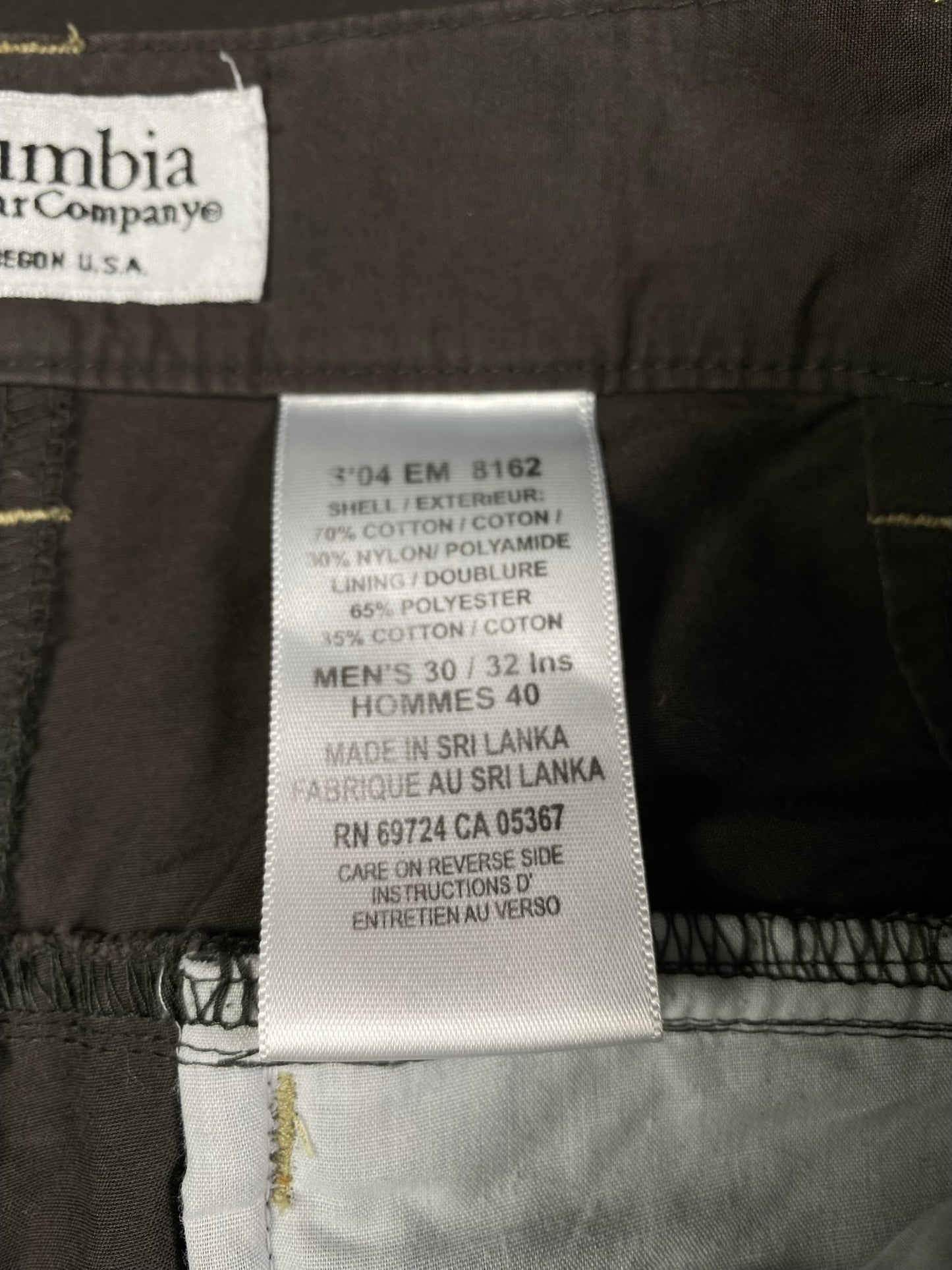 Columbia Dark Green Cargo Pants