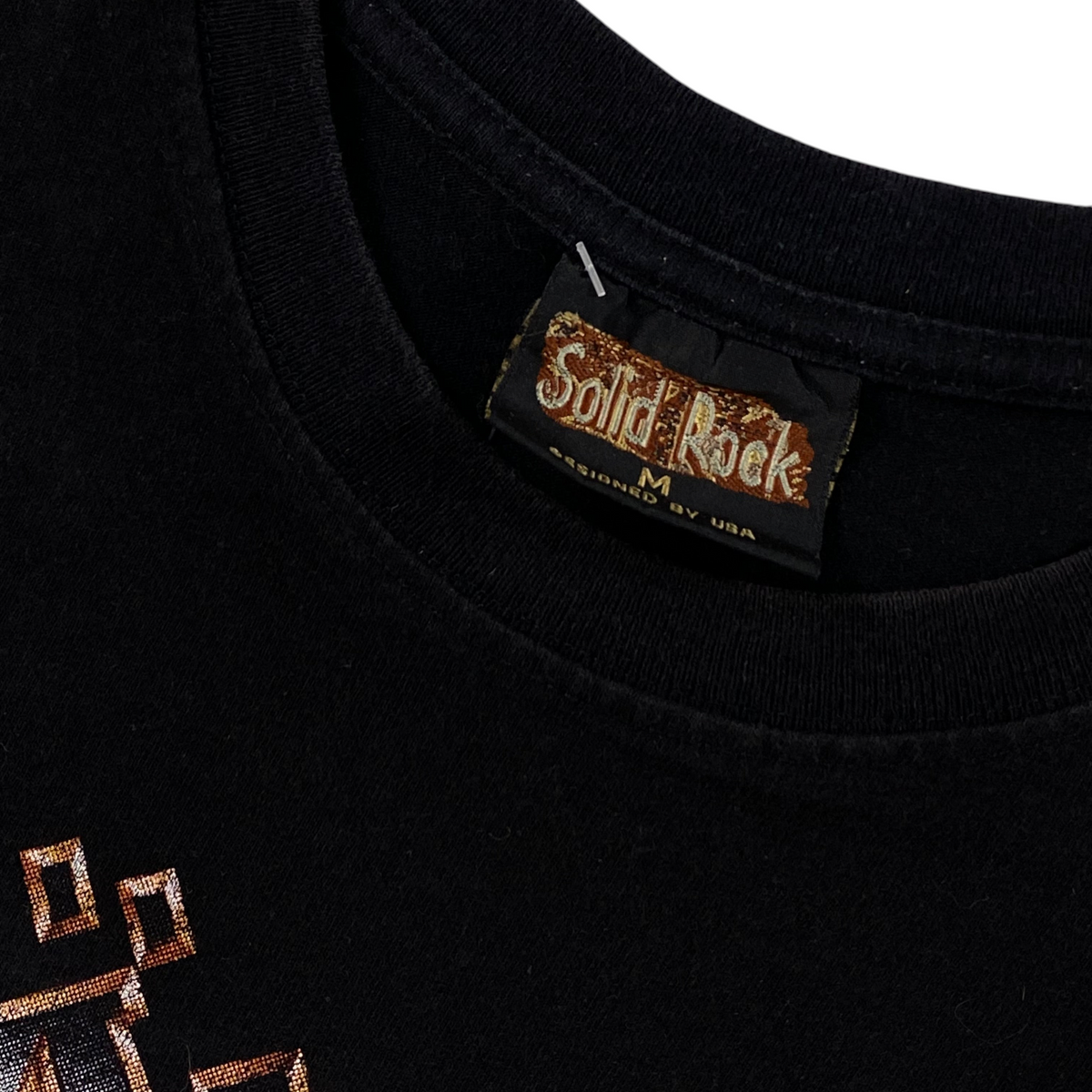 Digg It Thrift & Vintage black Motörhead heavy metal band t-shirt with Solid Rock brand label, size medium