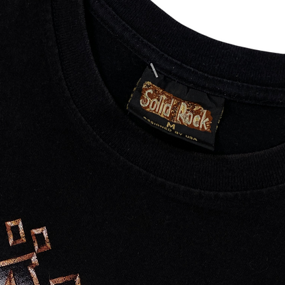 Digg It Thrift & Vintage black Motörhead heavy metal band t-shirt with Solid Rock brand label, size medium