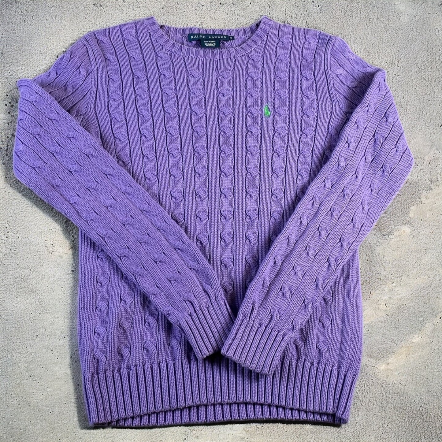 Polo Ralph Lauren Purple Cable-Knit Sweater