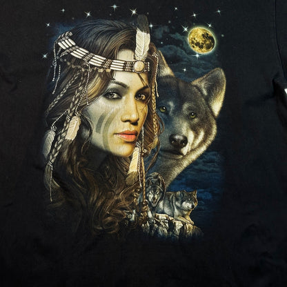 Rock Chang Native American Maiden & Wolves T-Shirt