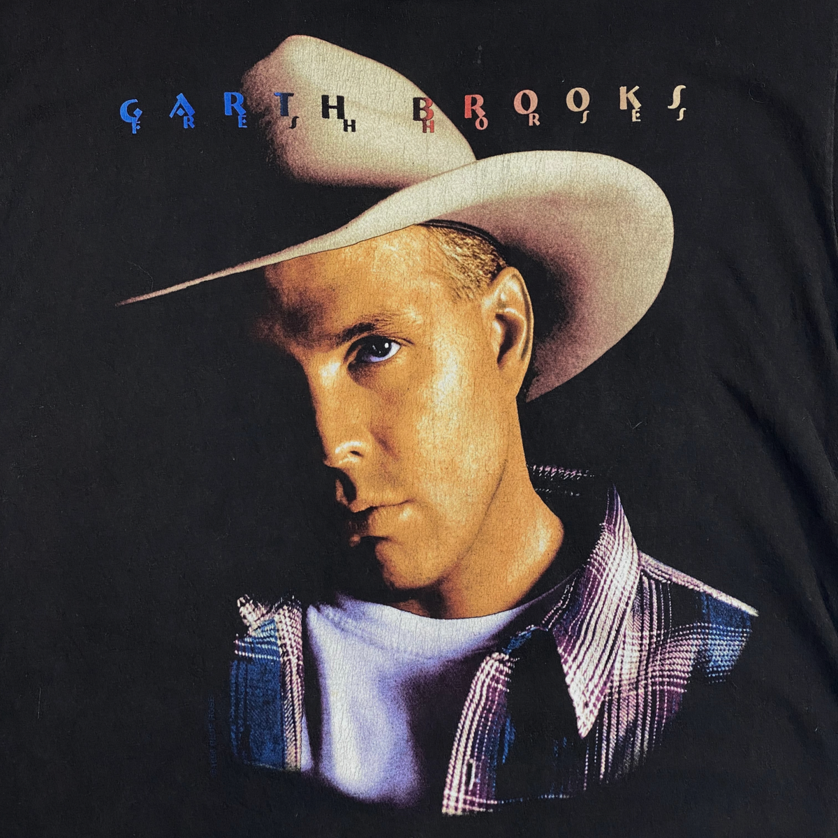 Digg It Thrift & Vintage faded black Garth Brooks Fresh Horses 1990s tour t-shirt with Hanes tag