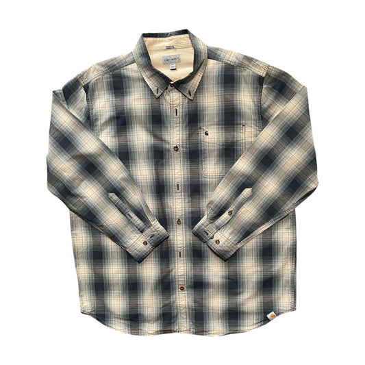 Carhartt Beige & Blue Chequered Button-Up Shirt
