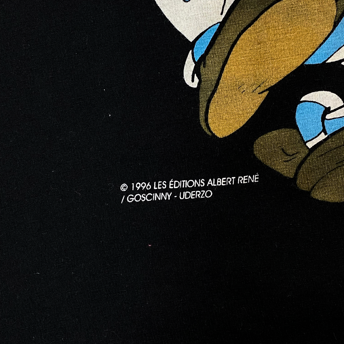 Digg It Thrift & Vintage black Asterix & Obelix 1996 graphic t-shirt with copyright print detail