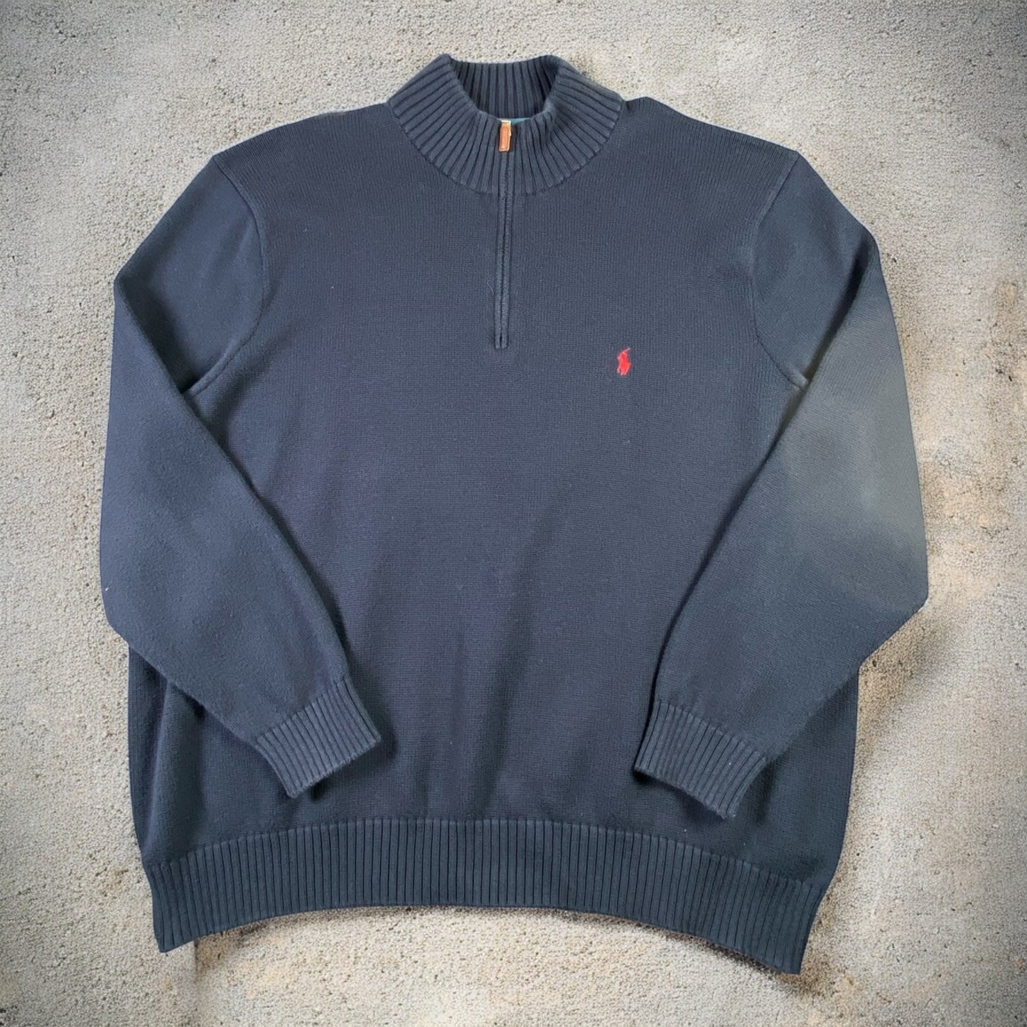 Polo Ralph Lauren Quarter-Zip Long Sleeve Navy Blue Sweater