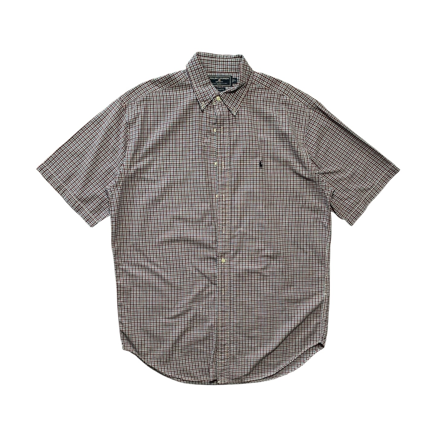 Vntg Ralph Lauren Sport Chequred Button Up