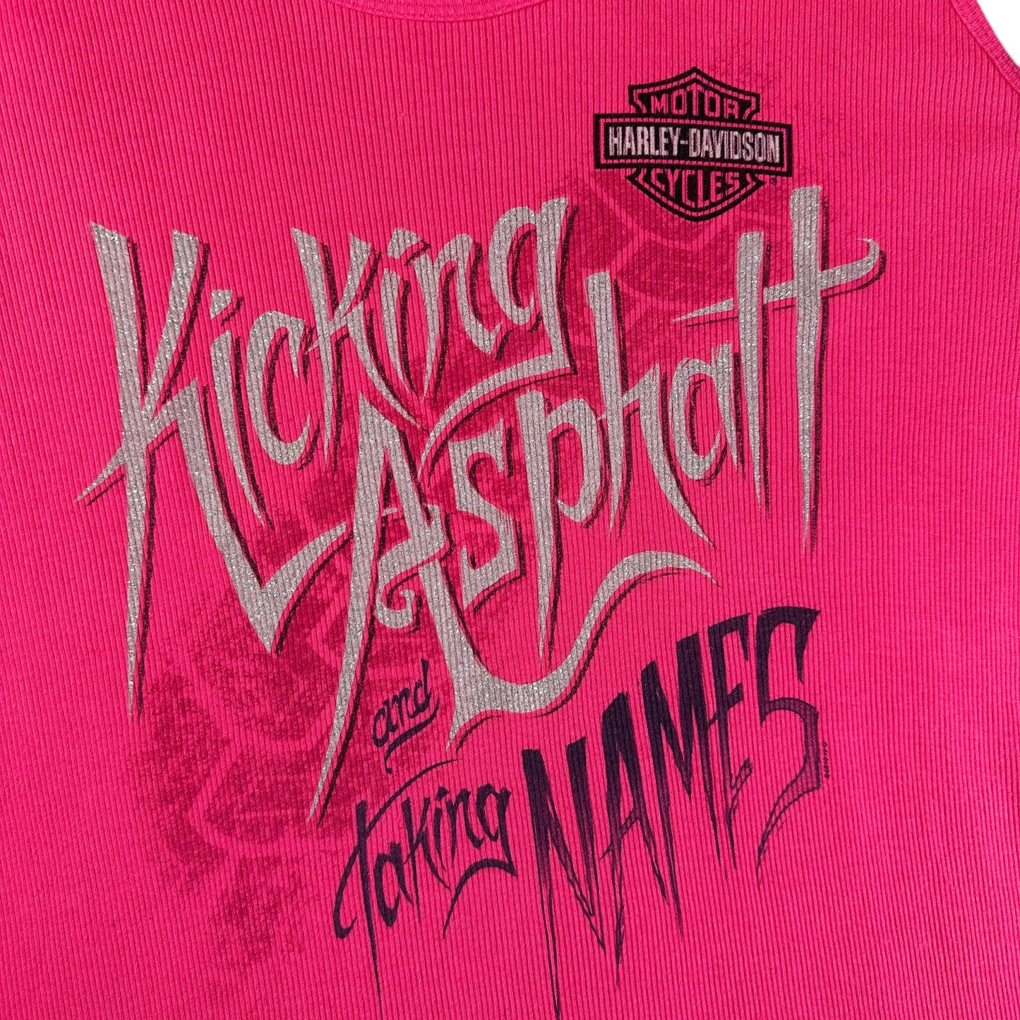 Harley-Davidson Kicking Asphalt Fuchsia Pink Wmns Tank Top T-shirt