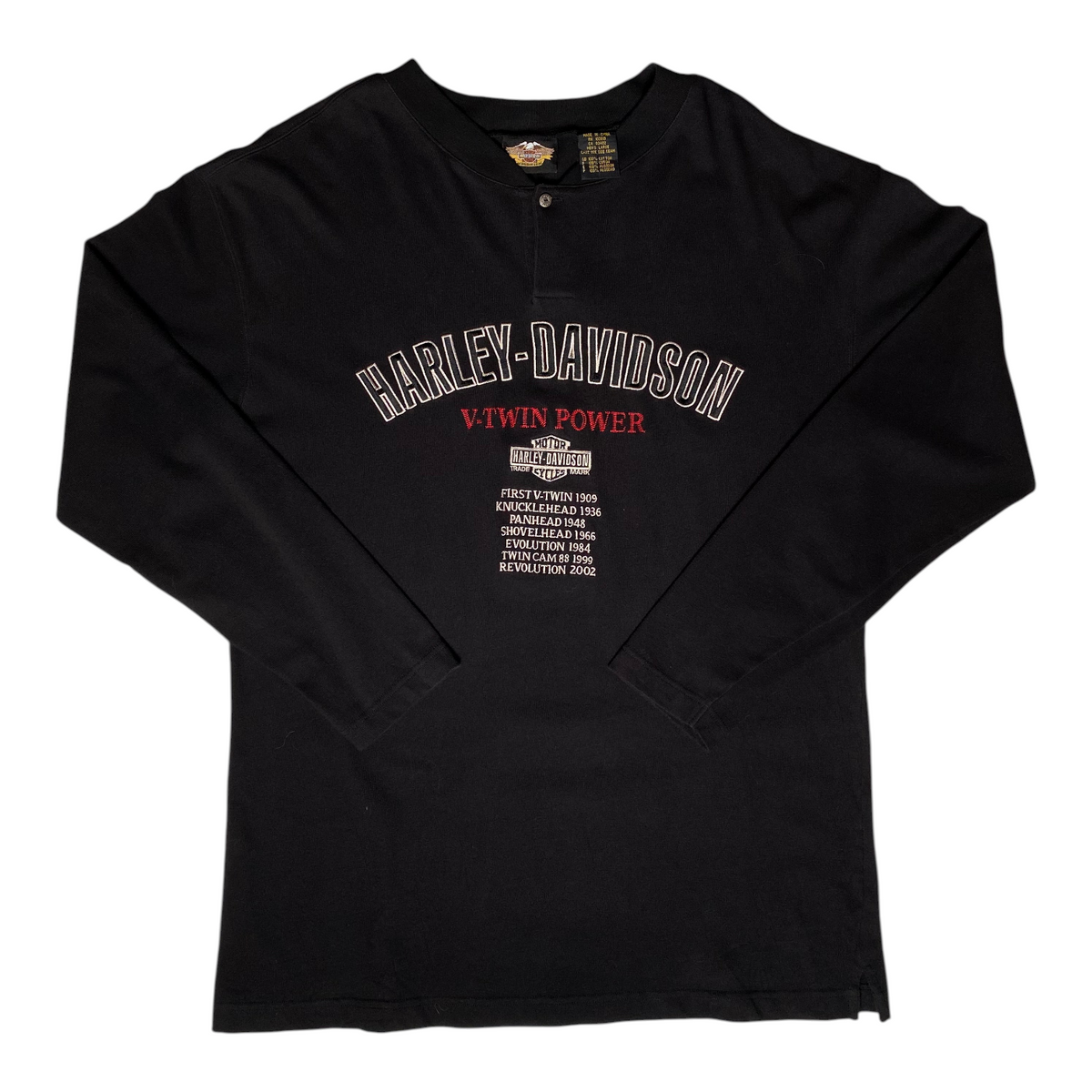 Digg It Thrift & Vintage black Harley-Davidson V-Twin Power long sleeve sweatshirt with graphic print